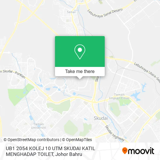 UB1 2054 KOLEJ 10 UTM SKUDAI  KATIL MENGHADAP TOILET map