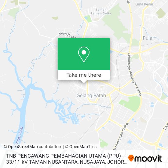 TNB PENCAWANG PEMBAHAGIAN UTAMA (PPU) 33 / 11 kV TAMAN NUSANTARA, NUSAJAYA, JOHOR DARUL TAKZIM. map