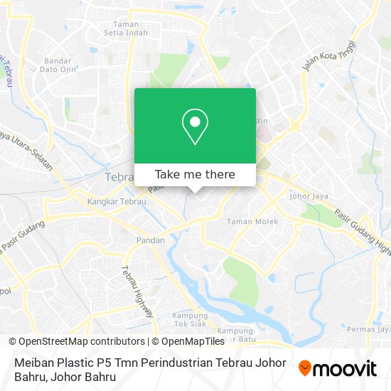 Meiban Plastic P5 Tmn Perindustrian Tebrau Johor Bahru map