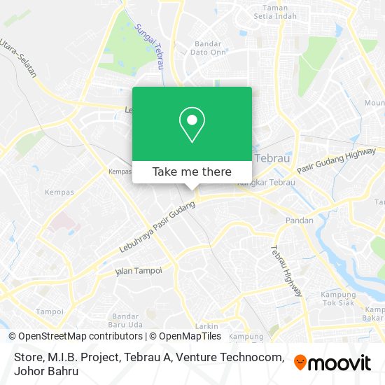 Store, M.I.B. Project, Tebrau A, Venture Technocom map
