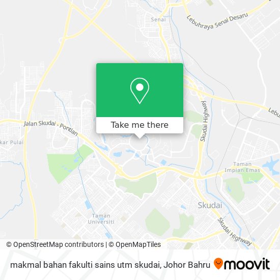 makmal bahan fakulti sains utm skudai map