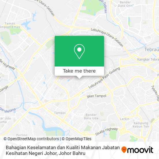 Bahagian Keselamatan dan Kualiti Makanan Jabatan Kesihatan Negeri Johor map