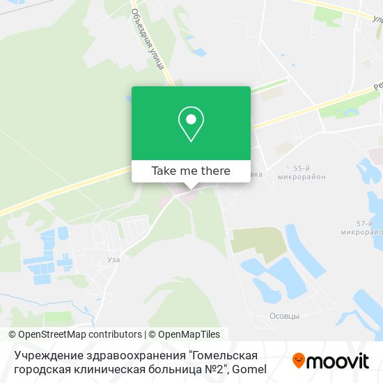 Учреждение здравоохранения "Гомельская городская клиническая больница №2" map
