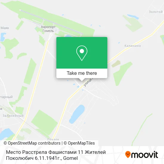 Место Расстрела Фашистами 11 Жителей Поколюбич 6.11.1941г. map