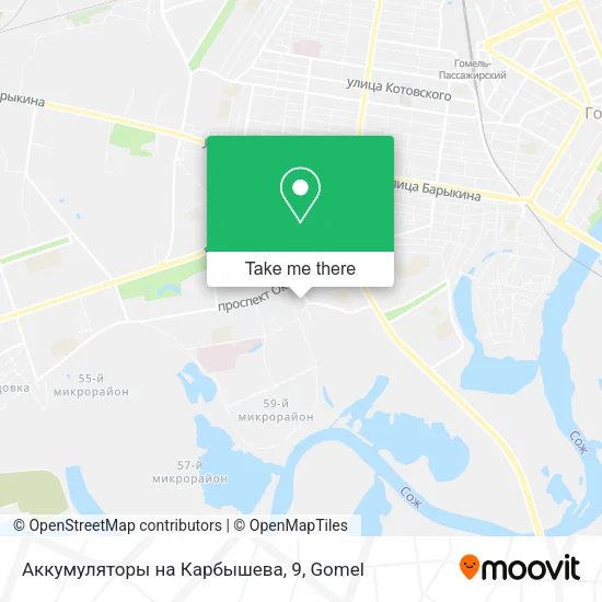 Аккумуляторы на Карбышева, 9 map