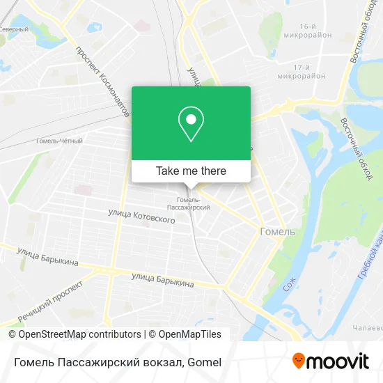Гомель Пассажирский вокзал map