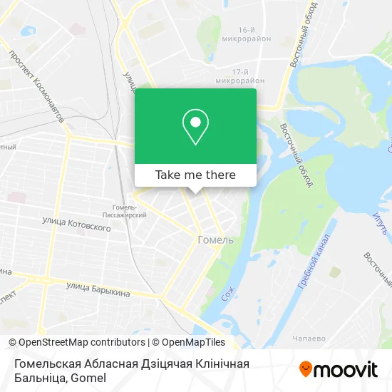 Гомельская Абласная Дзіцячая Клінічная Бальніца map