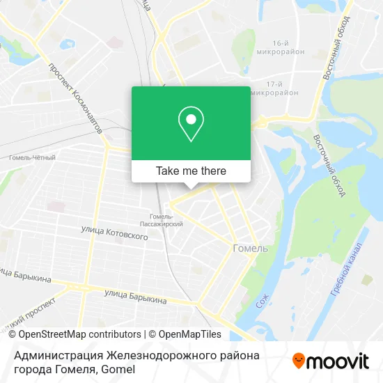 Администрация Железнодорожного района города Гомеля map