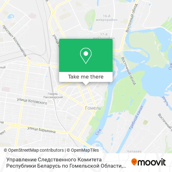 Управление Следственного Комитета Республики Беларусь по Гомельской Области map