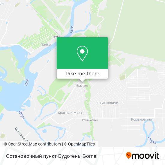 Остановочный пункт-Будотень map