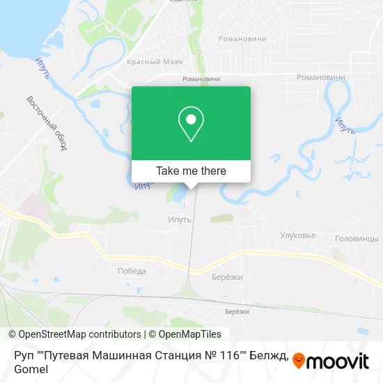 Руп ""Путевая Машинная Станция № 116"" Белжд map