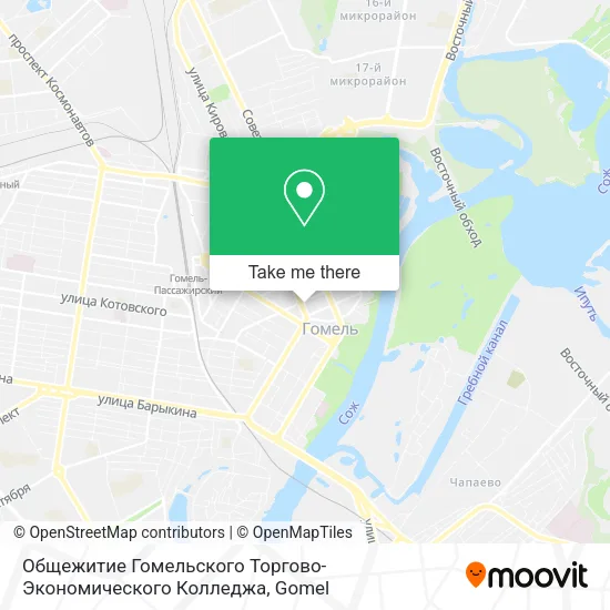 Общежитие Гомельского Торгово-Экономического Колледжа map