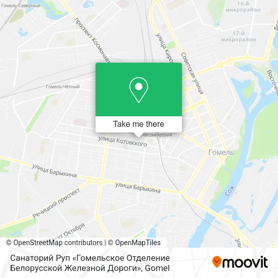 Санаторий Руп «Гомельское Отделение Белорусской Железной Дороги» map