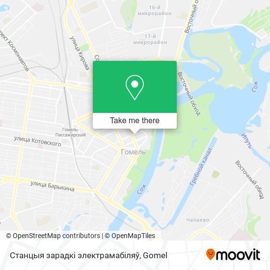 Станцыя зарадкі электрамабіляў map
