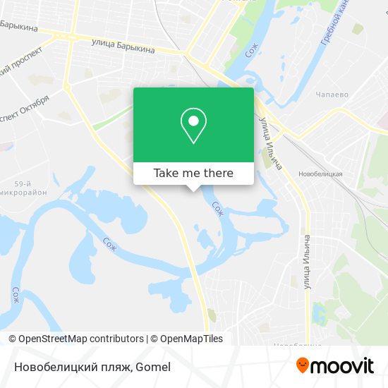 Новобелицкий пляж map
