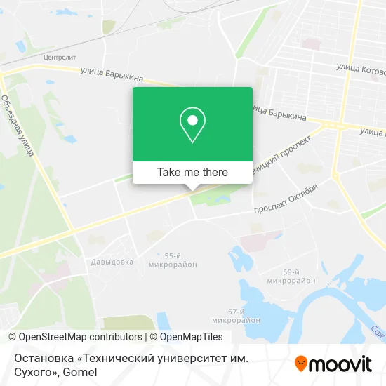 Остановка «Технический университет им. Сухого» map