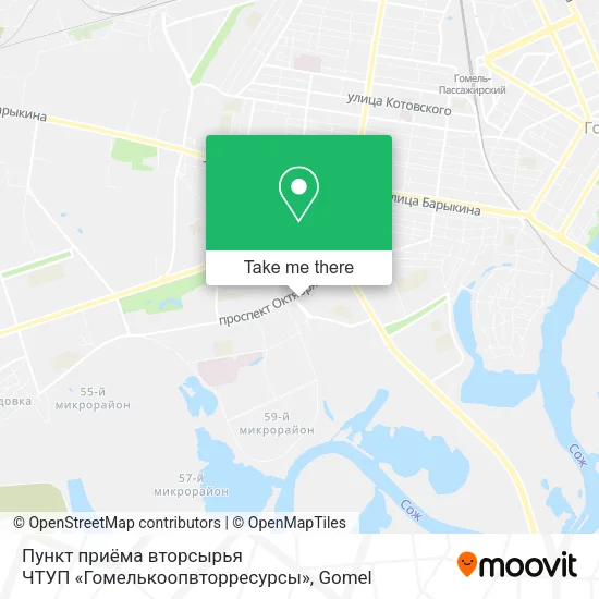 Пункт приёма вторсырья ЧТУП «Гомелькоопвторресурсы» map