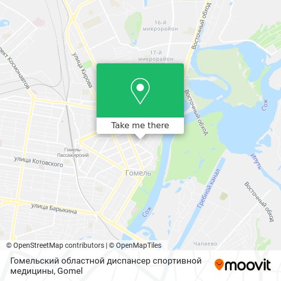 Гомельский областной диспансер спортивной медицины map