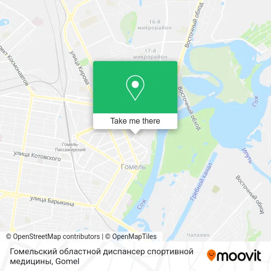 Гомельский областной диспансер спортивной медицины map