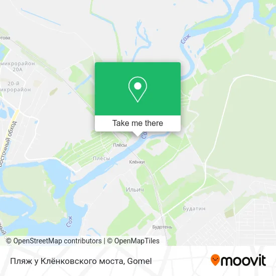 Пляж у Клёнковского моста map