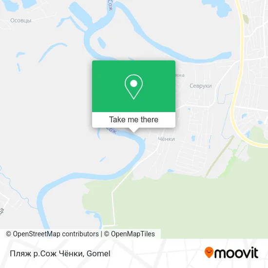 Пляж р.Сож Чёнки map