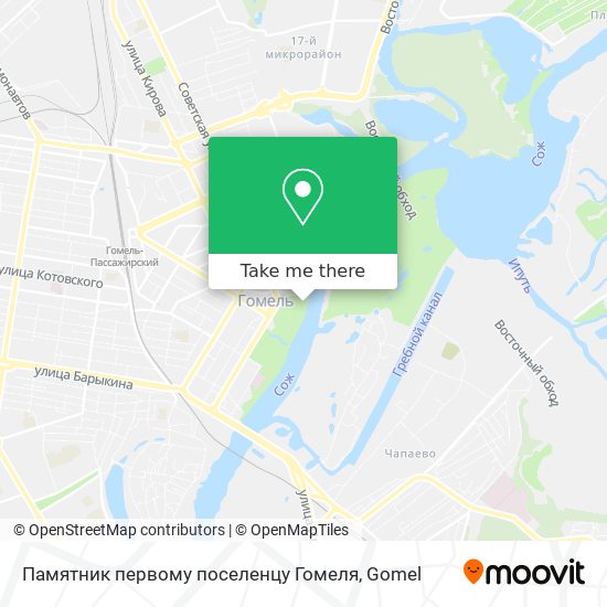 Памятник первому поселенцу Гомеля map