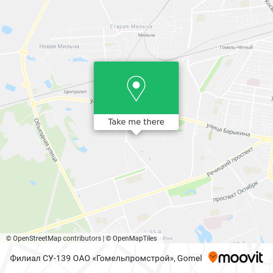 Филиал СУ-139 ОАО «Гомельпромстрой» map