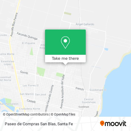 Paseo de Compras San Blas map
