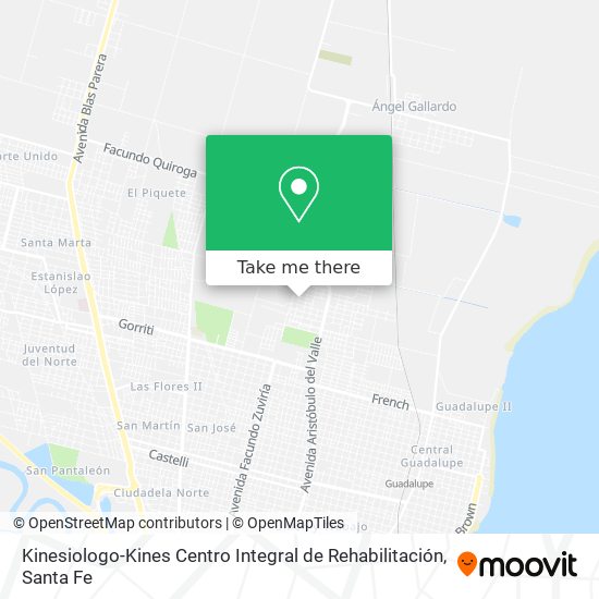 Mapa de Kinesiologo-Kines Centro Integral de Rehabilitación