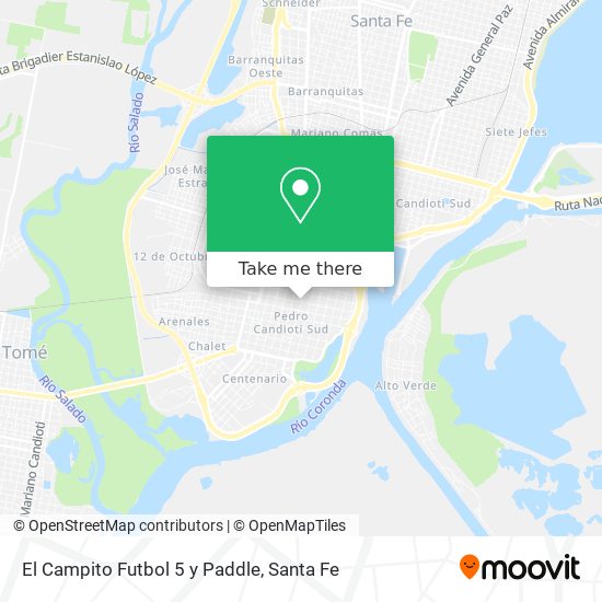 El Campito Futbol 5 y Paddle map
