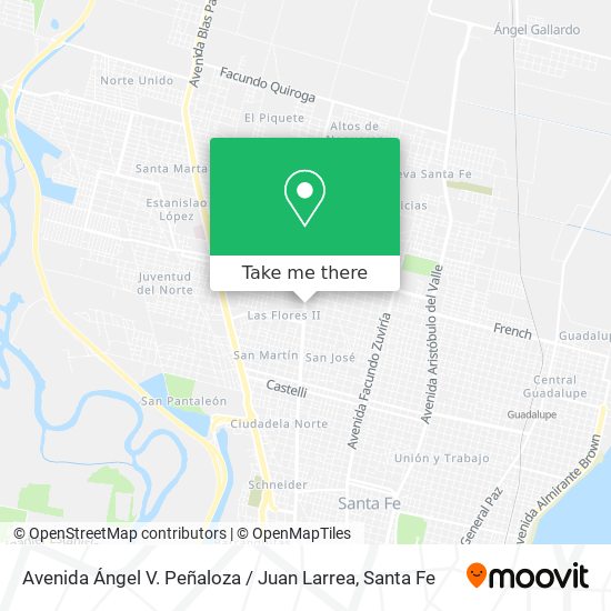 Mapa de Avenida Ángel V. Peñaloza / Juan Larrea