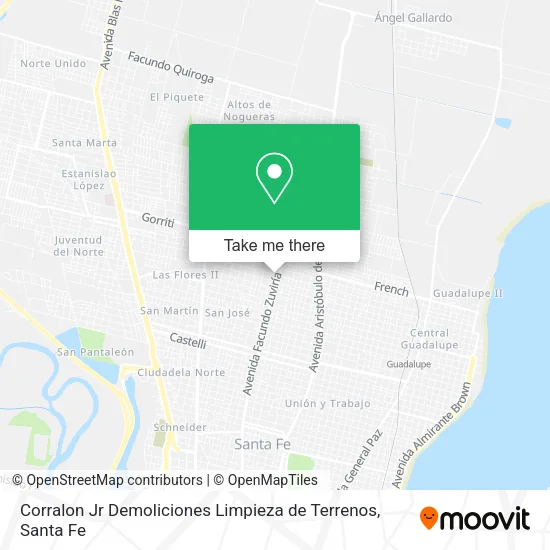 Corralon Jr Demoliciones Limpieza de Terrenos map