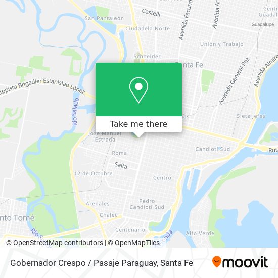 Mapa de Gobernador Crespo / Pasaje Paraguay