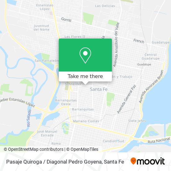 Pasaje Quiroga / Diagonal Pedro Goyena map