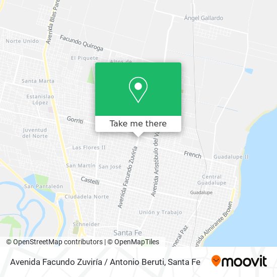 Avenida Facundo Zuviría / Antonio Beruti map