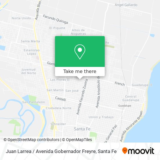 Juan Larrea / Avenida Gobernador Freyre map