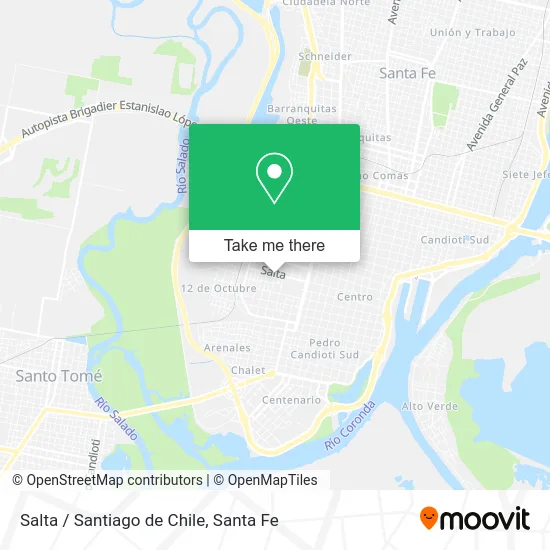 Salta / Santiago de Chile map