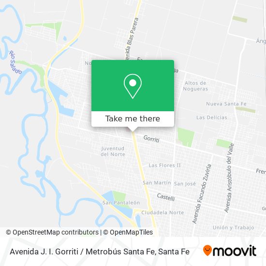 Avenida J. I. Gorriti / Metrobús Santa Fe map