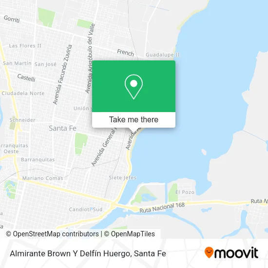 Almirante Brown Y Delfín Huergo map