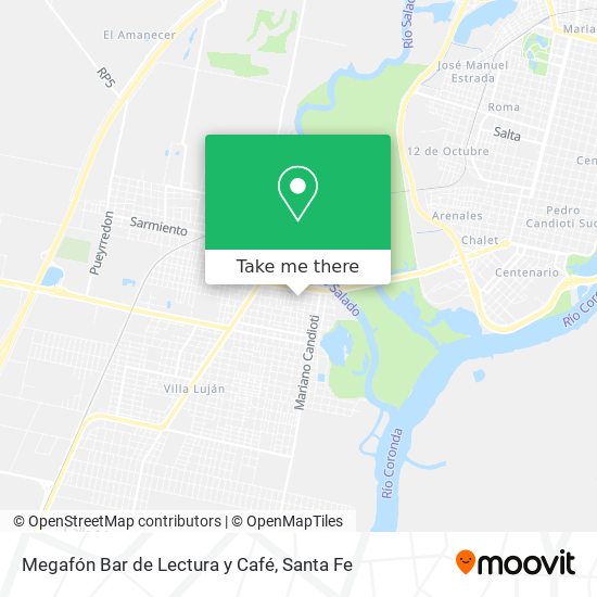 Mapa de Megafón Bar de Lectura y Café