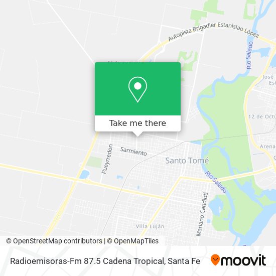 Radioemisoras-Fm 87.5 Cadena Tropical map