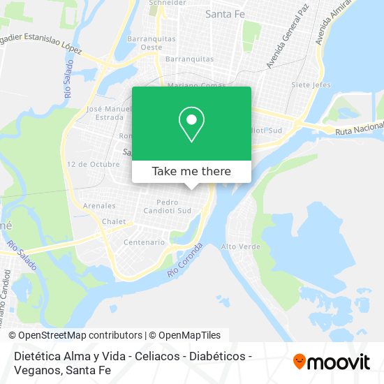 Mapa de Dietética Alma y Vida - Celiacos - Diabéticos - Veganos
