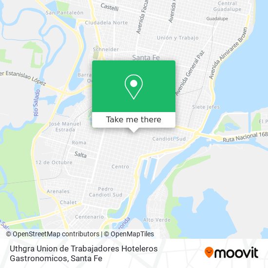 Uthgra Union de Trabajadores Hoteleros Gastronomicos map