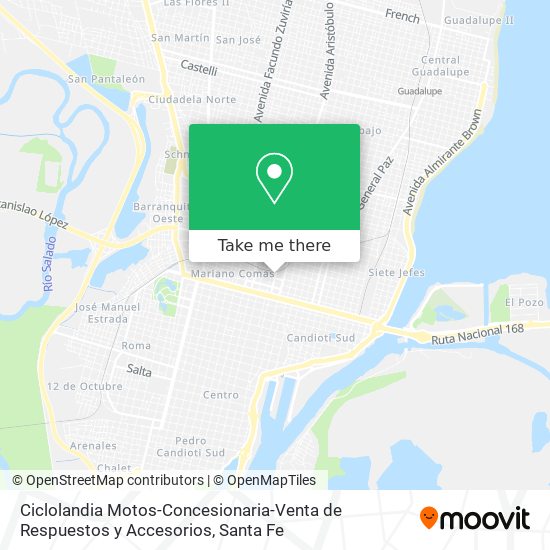 Mapa de Ciclolandia Motos-Concesionaria-Venta de Respuestos y Accesorios