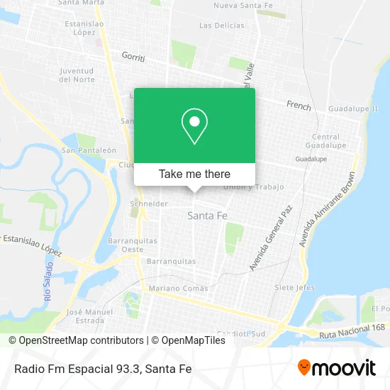 Mapa de Radio Fm Espacial 93.3