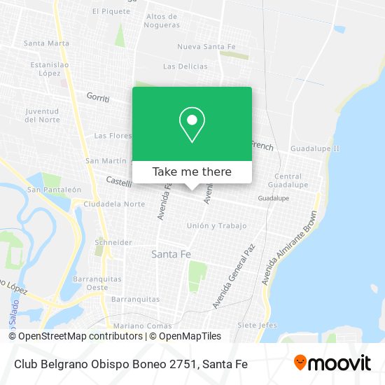 Mapa de Club Belgrano Obispo Boneo 2751