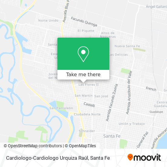 Mapa de Cardiologo-Cardiologo Urquiza Raúl
