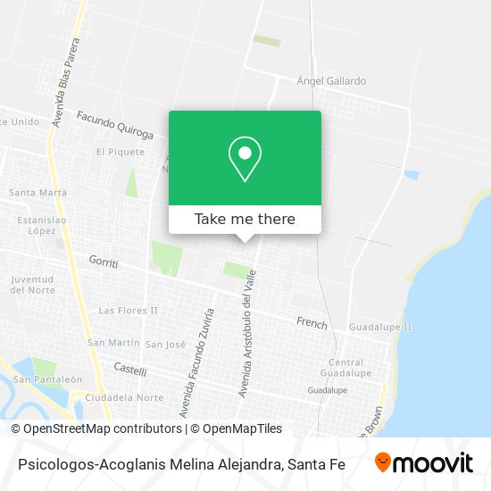 Mapa de Psicologos-Acoglanis Melina Alejandra