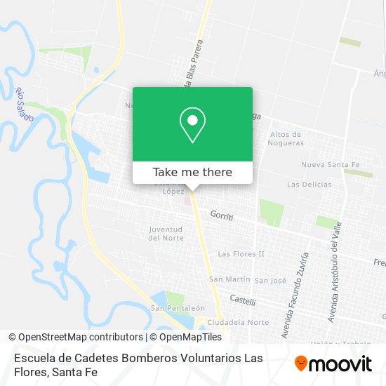 Mapa de Escuela de Cadetes Bomberos Voluntarios Las Flores