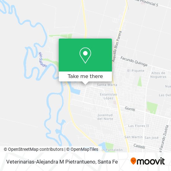 Veterinarias-Alejandra M Pietrantueno map